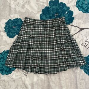 Hollister Green Plaid Skirt